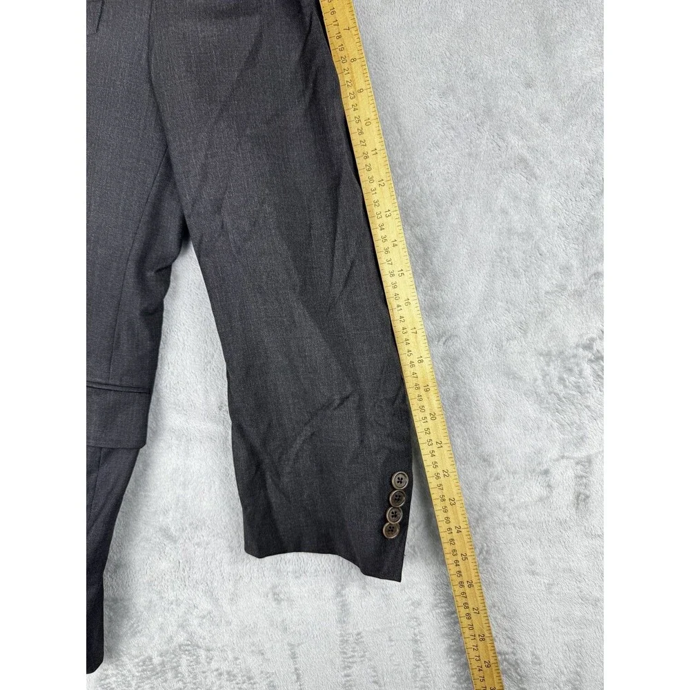Brooks Brothers Mens Blazer Sport Coat 46LG Dark Gray Wool Made in USA